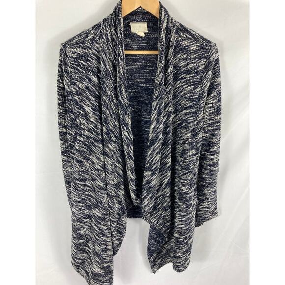 Caslon Draped Knit Fringe Detail Marled Cardigan Size Medium - Picture 1 of 7